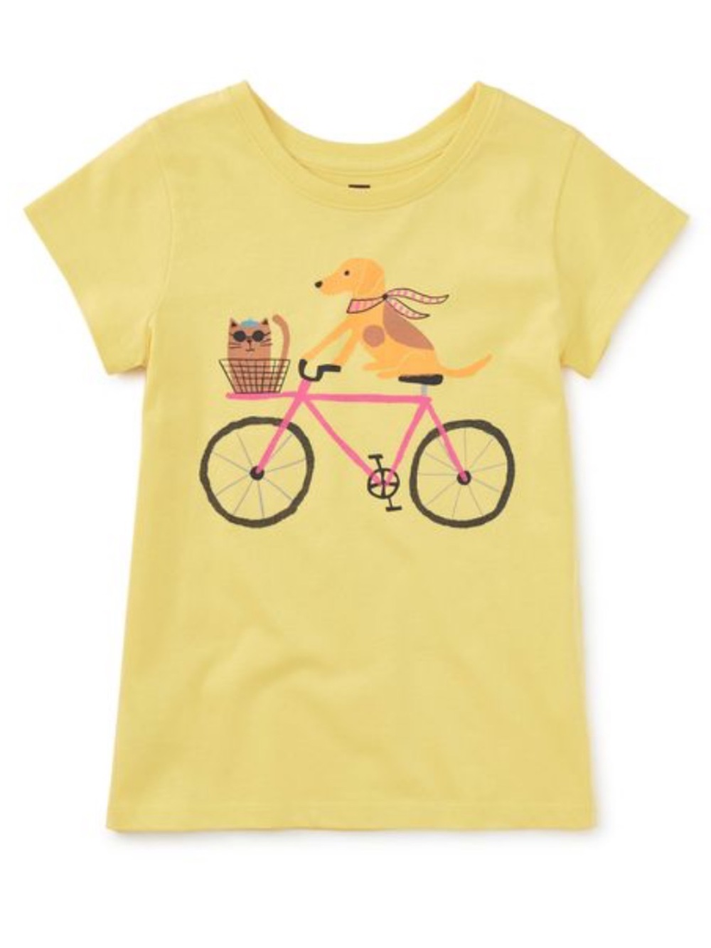 NWT Tea Collection "Woof & Whisker on Wheels" Graphic Tee 🐱 Size 4